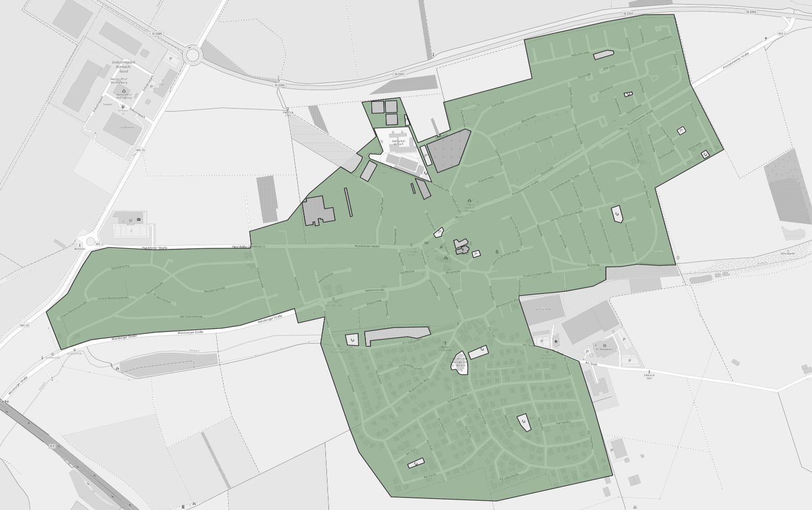Map of one residential land use after subtracting unwanted overlapping areas