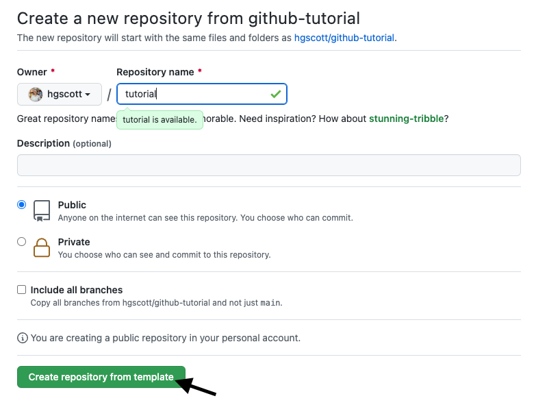 Create a new repository