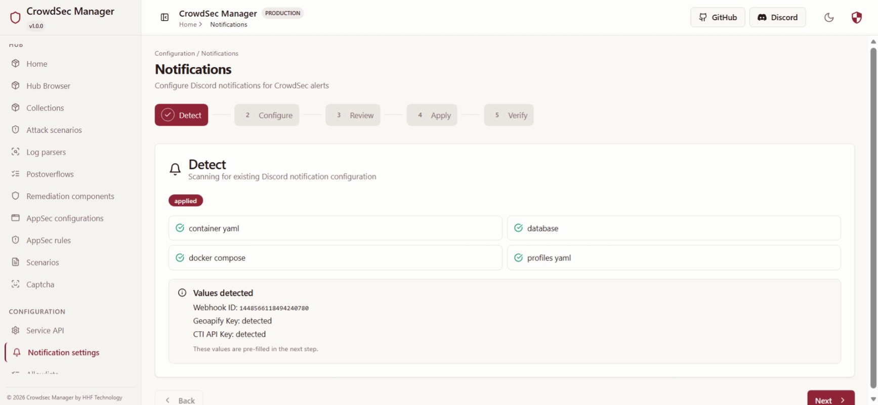Notifications detect