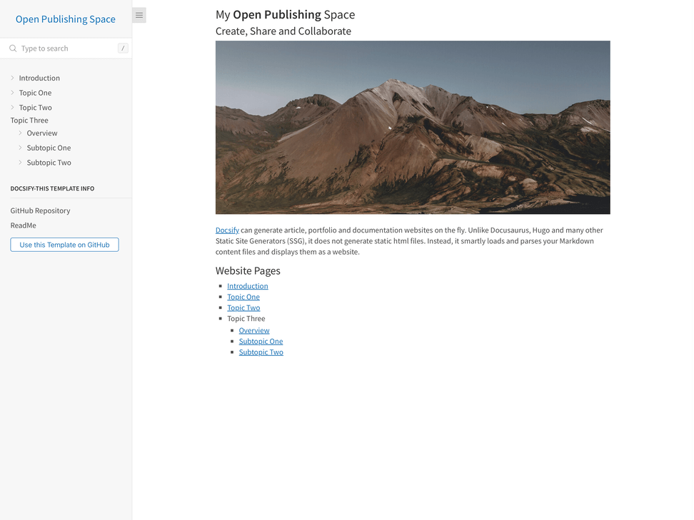 Docsify-This Open Publishing Site Site Template