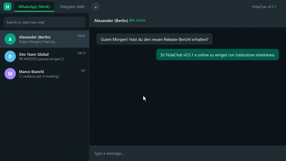 HidaChat Live Demo