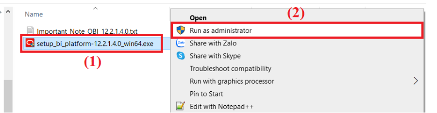 Imagem 5.1: Executar o arquivo de instalação do OBIEE