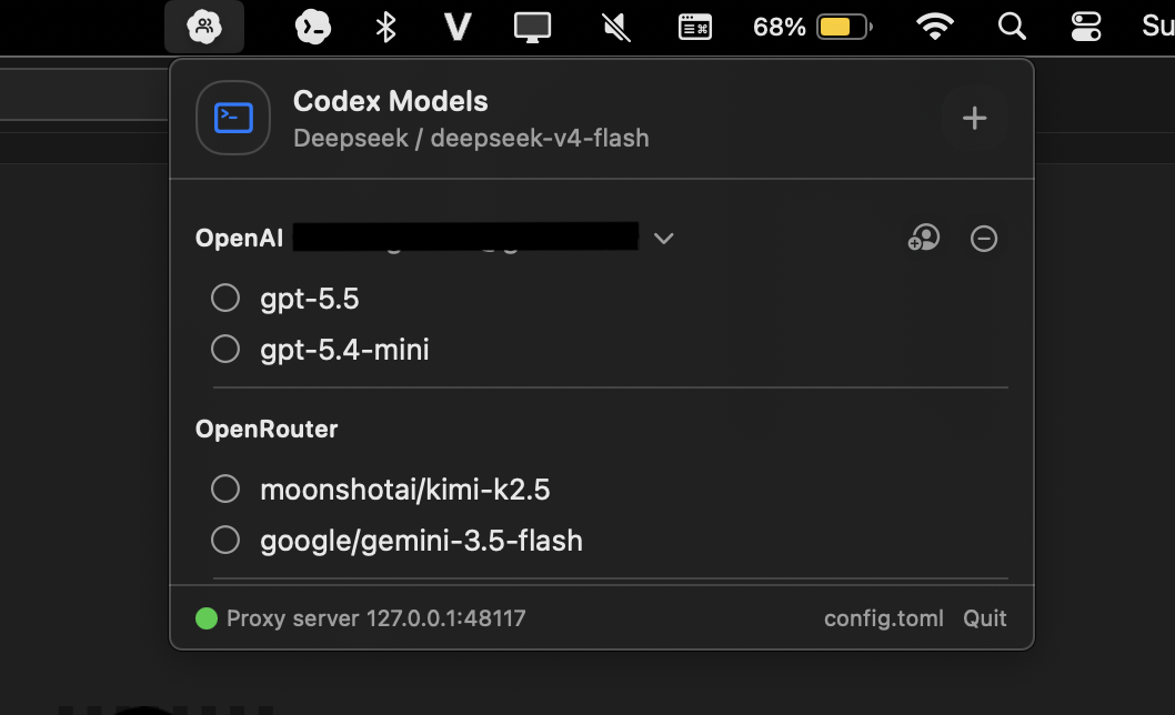 Codex Model Switcher screenshot 1