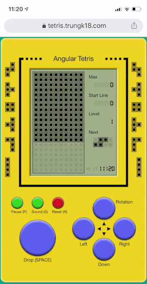 A childhood memory Tetris game built with Angular 10 and Akita