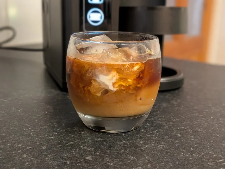 Cold Brew in glass with milk