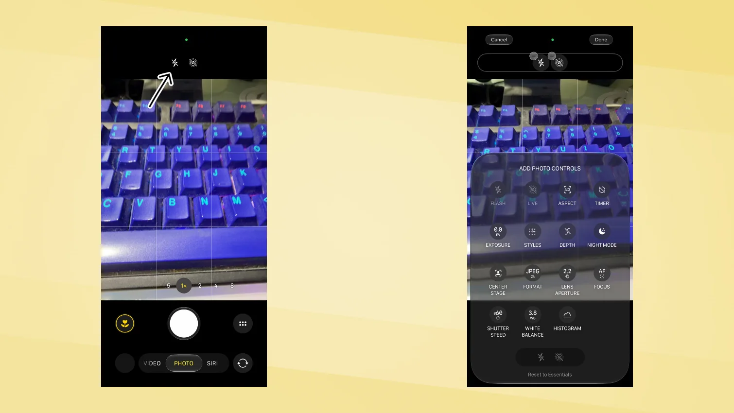 iPhone 18 Pro - Pro Controls screenshots.