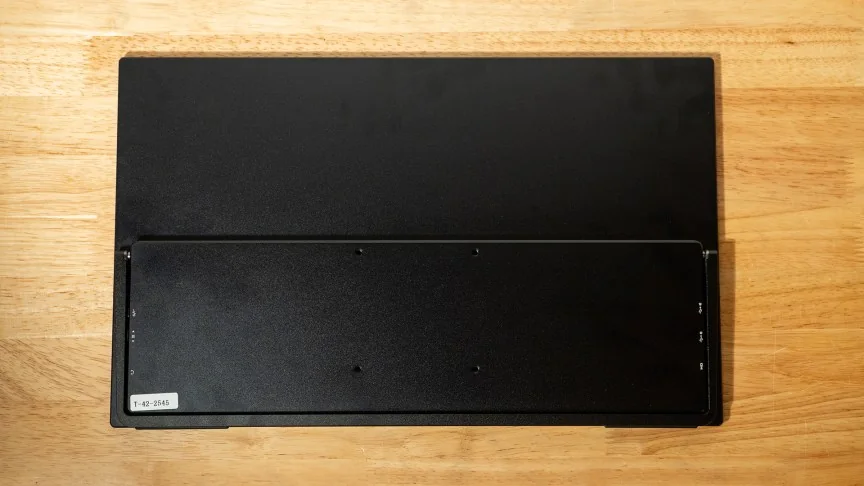 The back of the Uperfect BE173BU portable monitor.