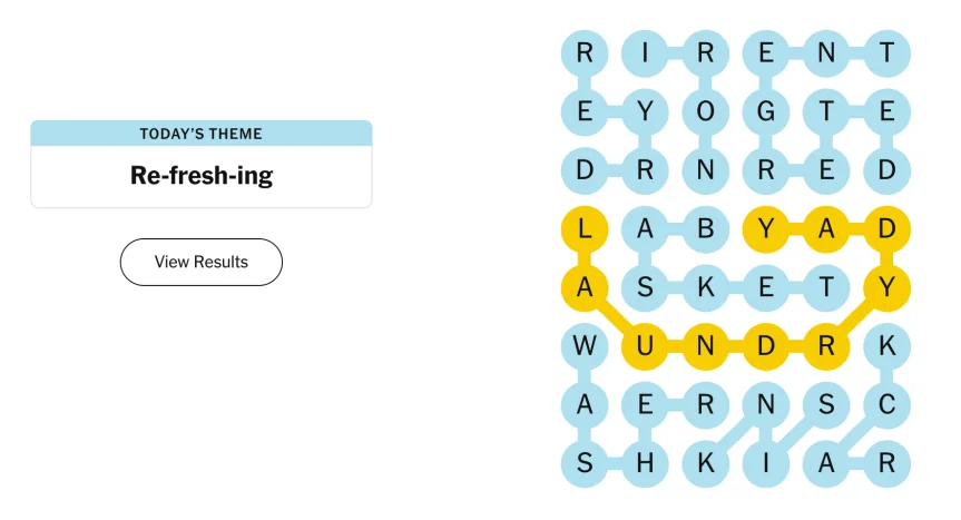 The completed NYT Strands puzzle for Oct. 24, 2026.