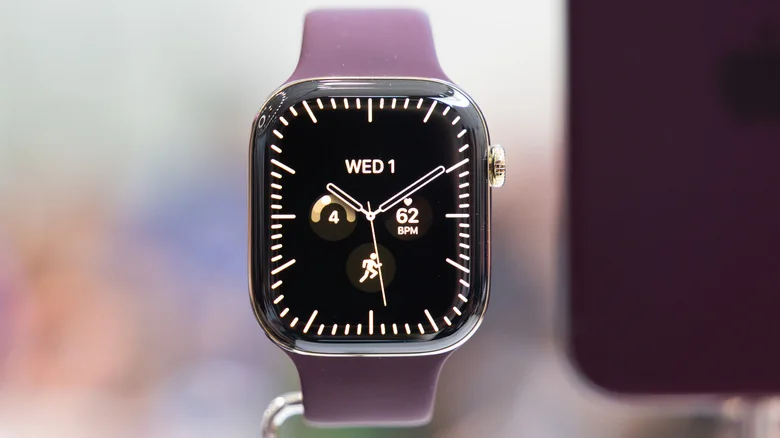 An Apple Watch Series 12 on display.