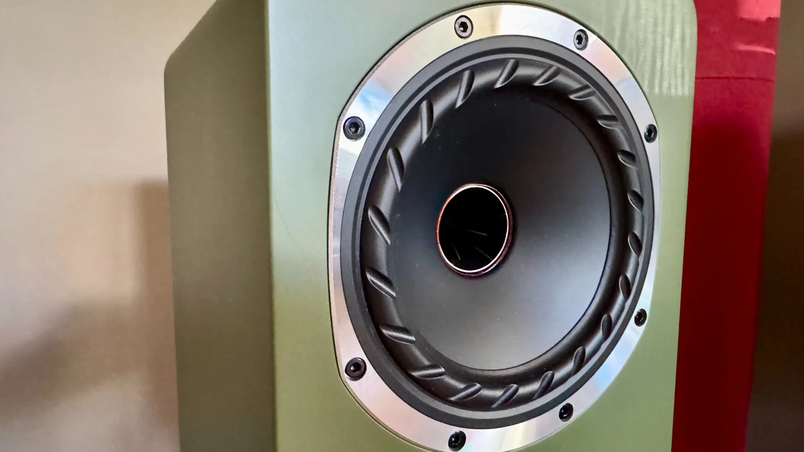 Tweeter of the Fyne Audio Cubitt 5 stereo speaker system.