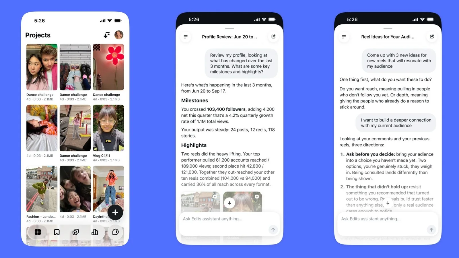 Meta Introduces Edits AI Assistant for Instagram Creators