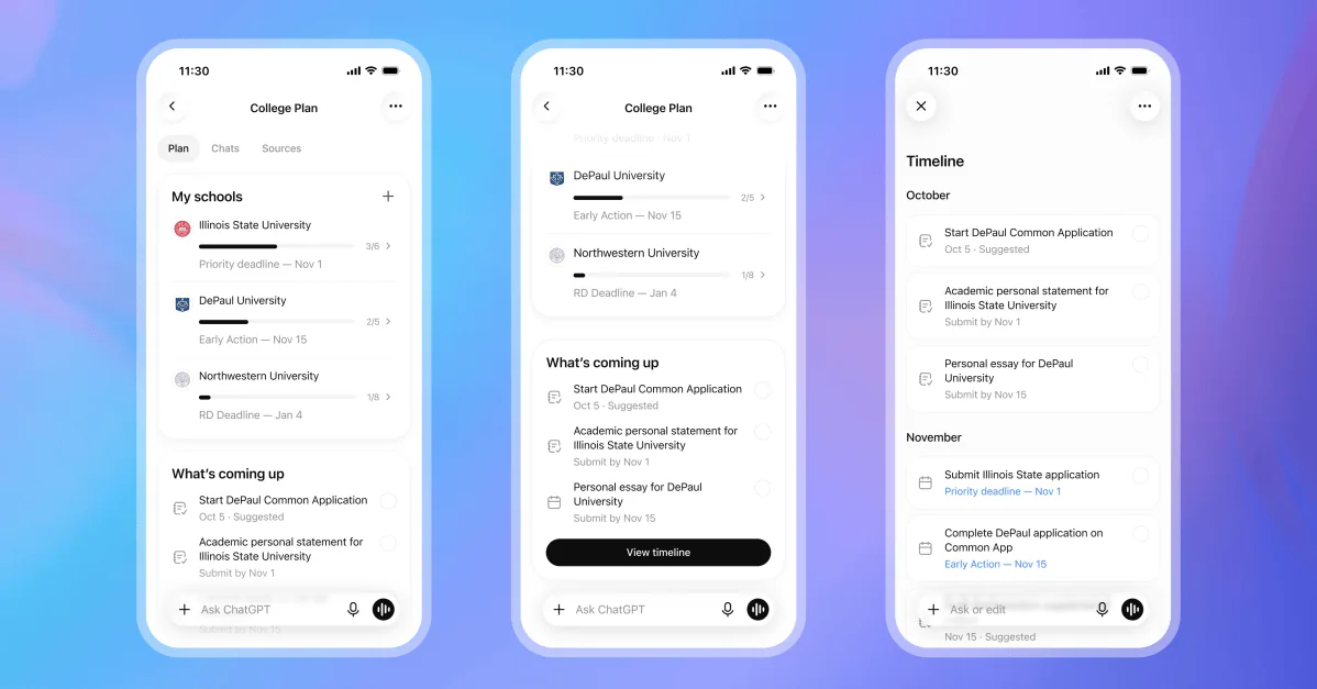 OpenAI Introduces College Planning and Study Tools for ChatGPT