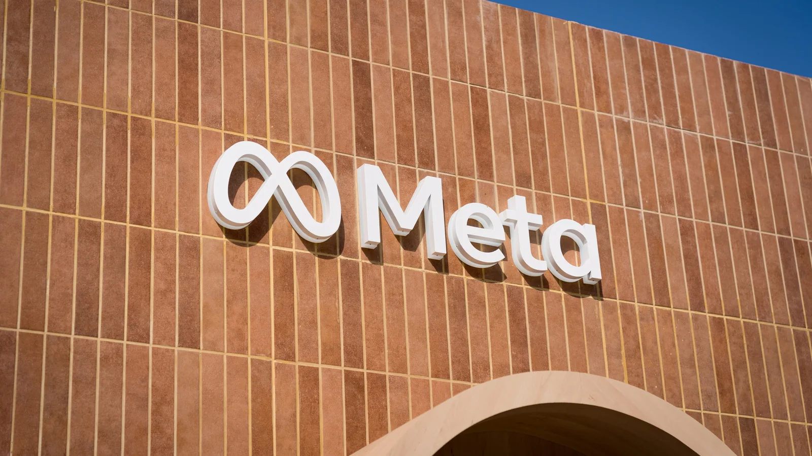 The Meta logo above a store.