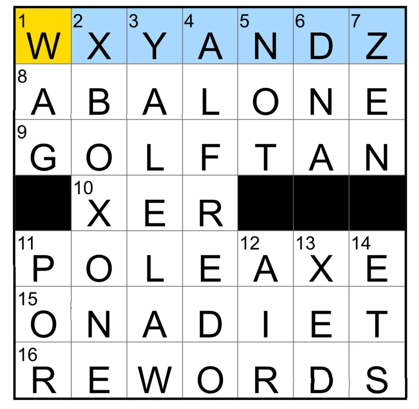 The completed NYT Mini Crossword puzzle for Sept. 26, 2026.