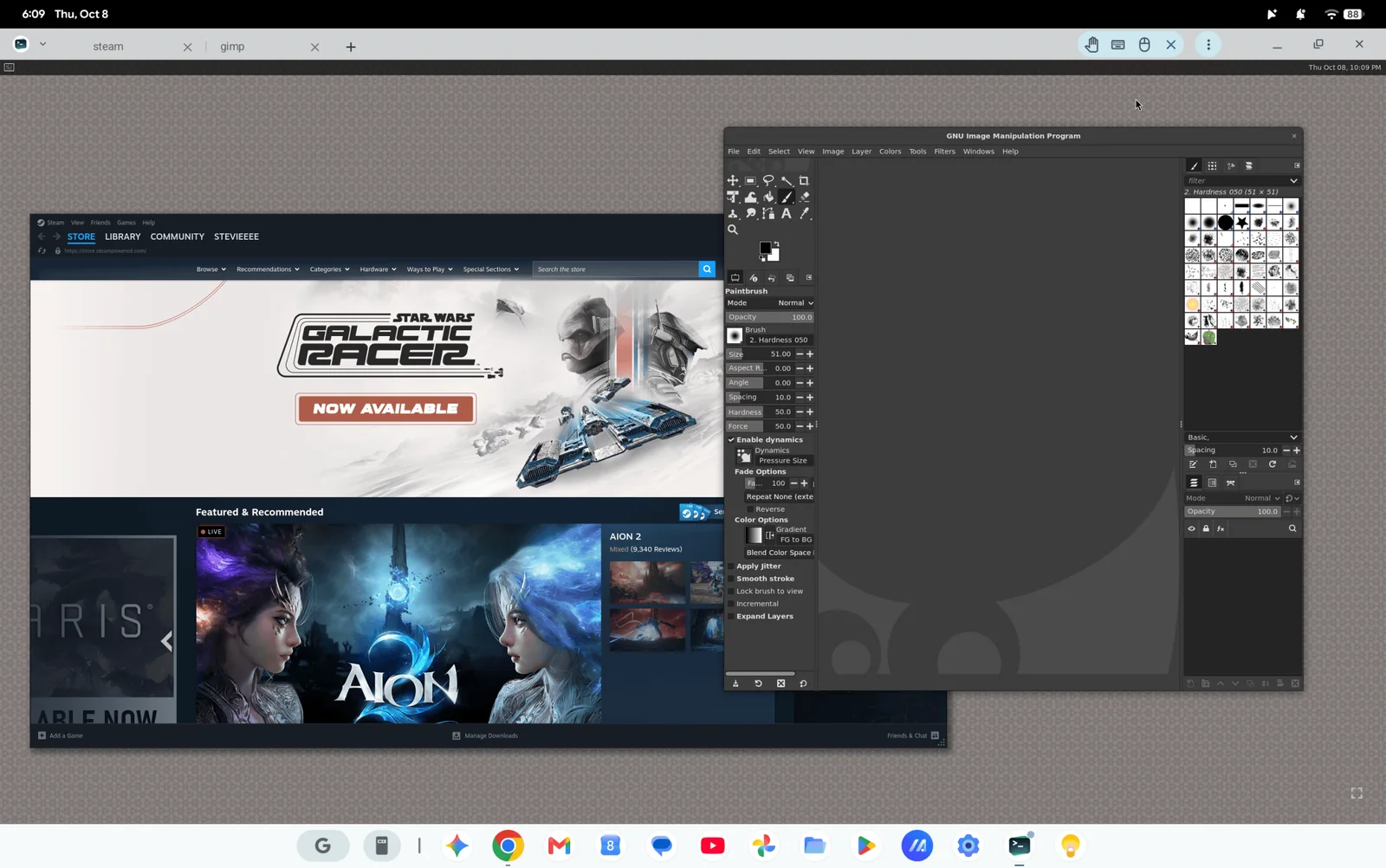 Apps in the Googlebook’s Linux virtual machine don’t show up in the taskbar or app tray.