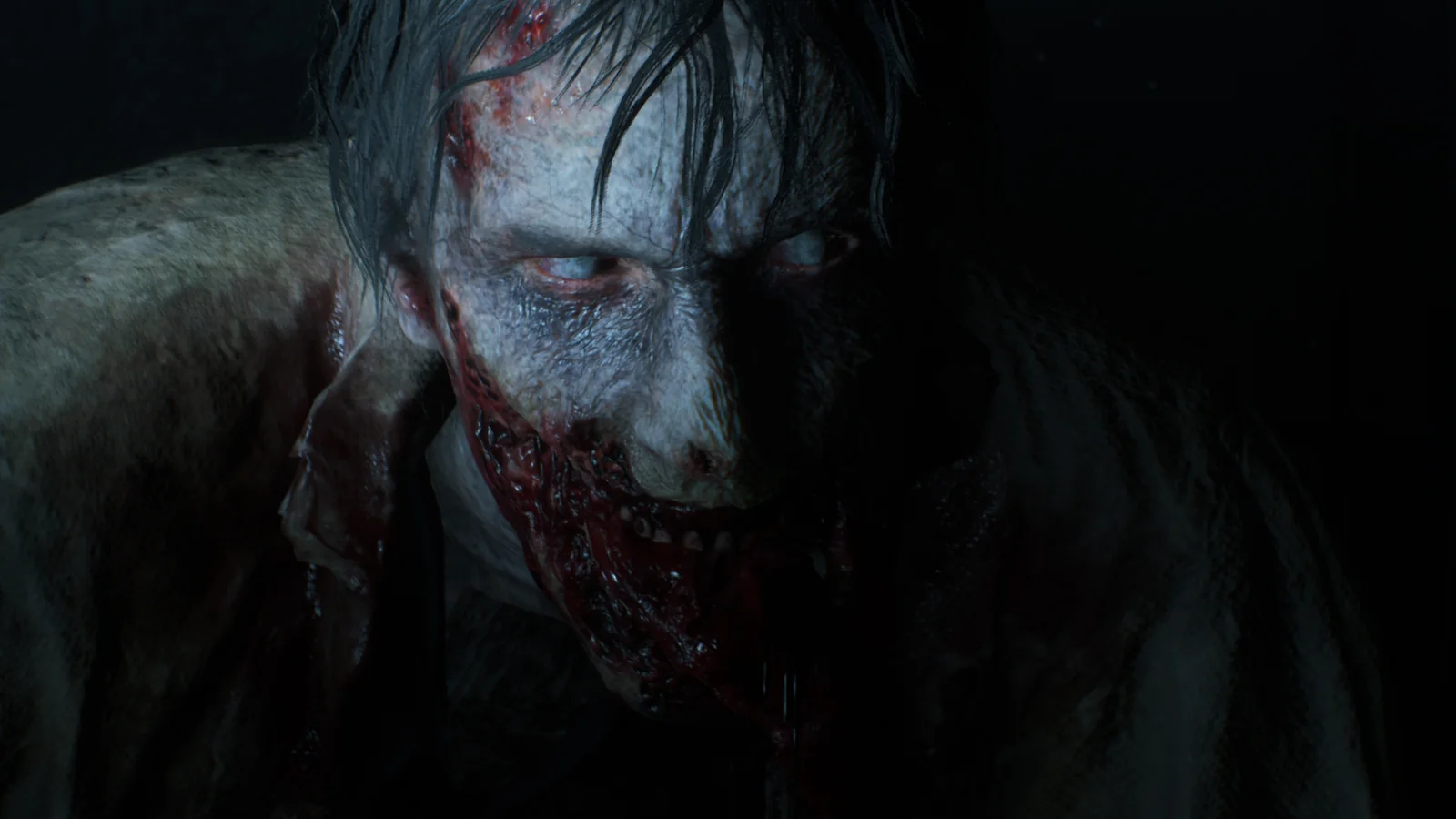 Zombie looking onwards in Resident Evil 2 remake on Nintendo Switch 2