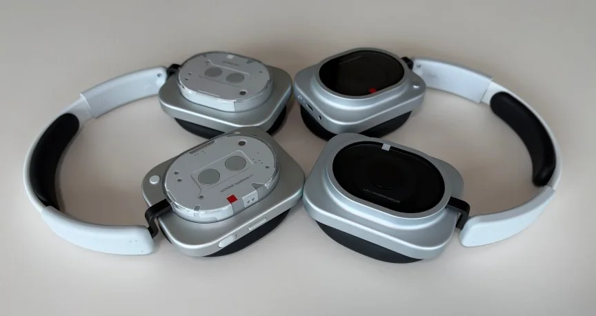 Nothing (1) Headphone shown side by side with upgraded Headphone (1) Pro