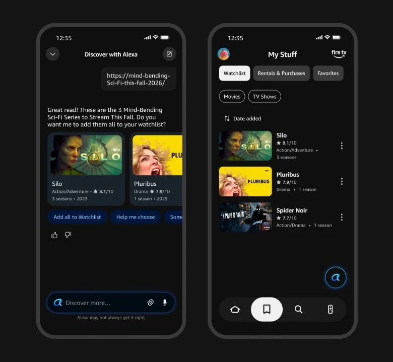 Amazon Fire TV app screenshots