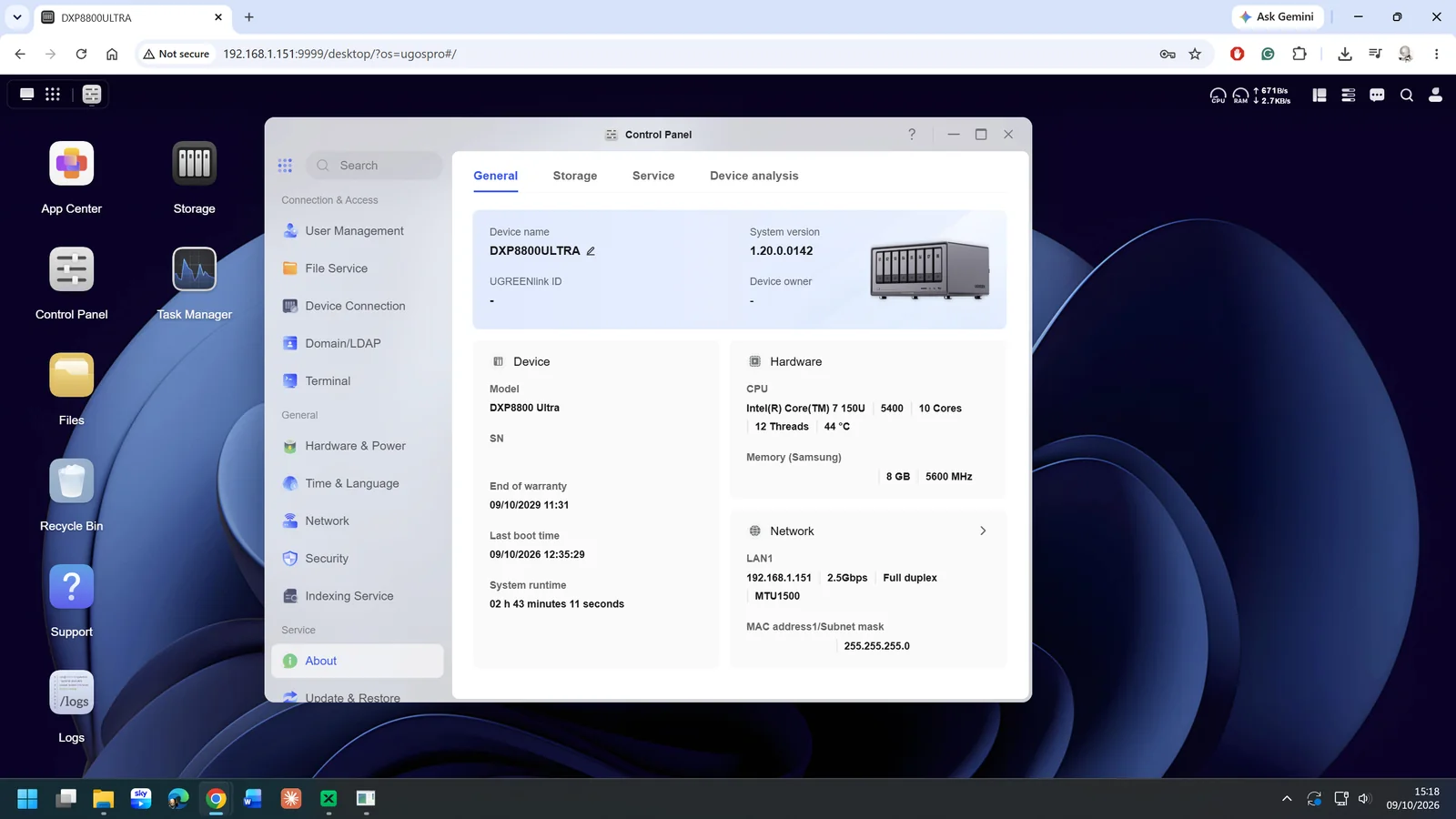 Ugreen DXP8800 Ultra UGOS Pro System Spec