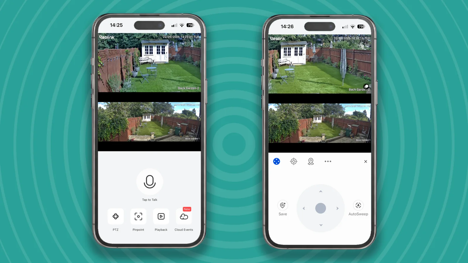 Reolink Omvi 3i security camera panning using app