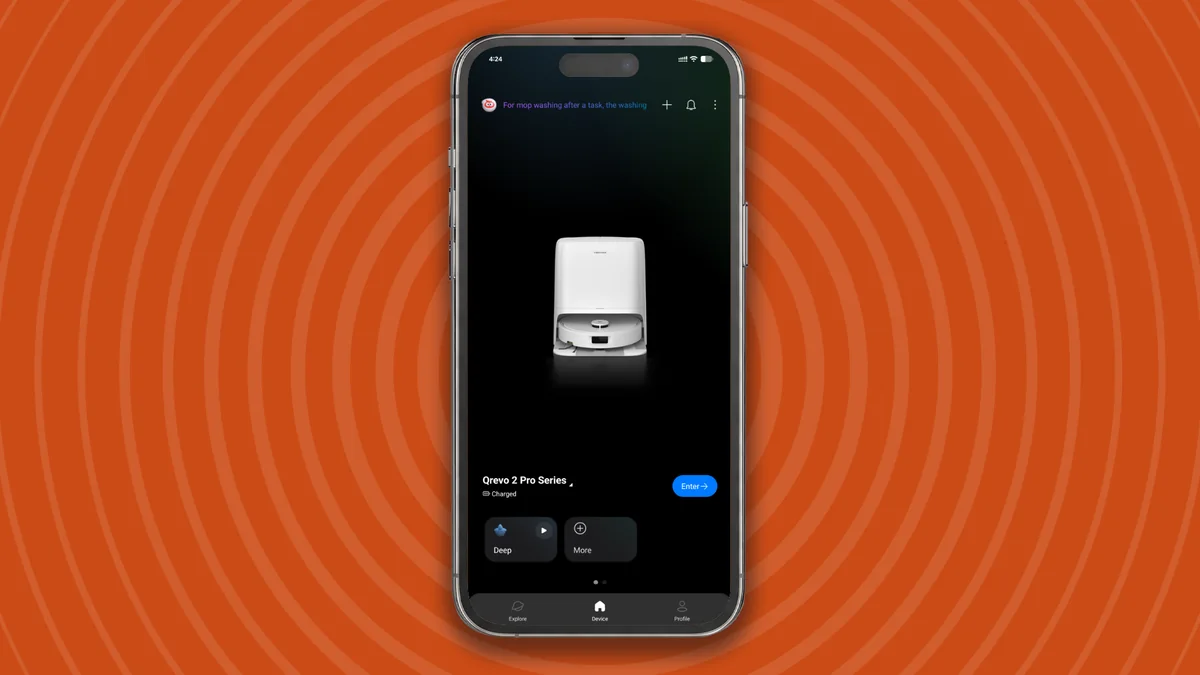 App home screen for Roborock Qrevo 2 Pro