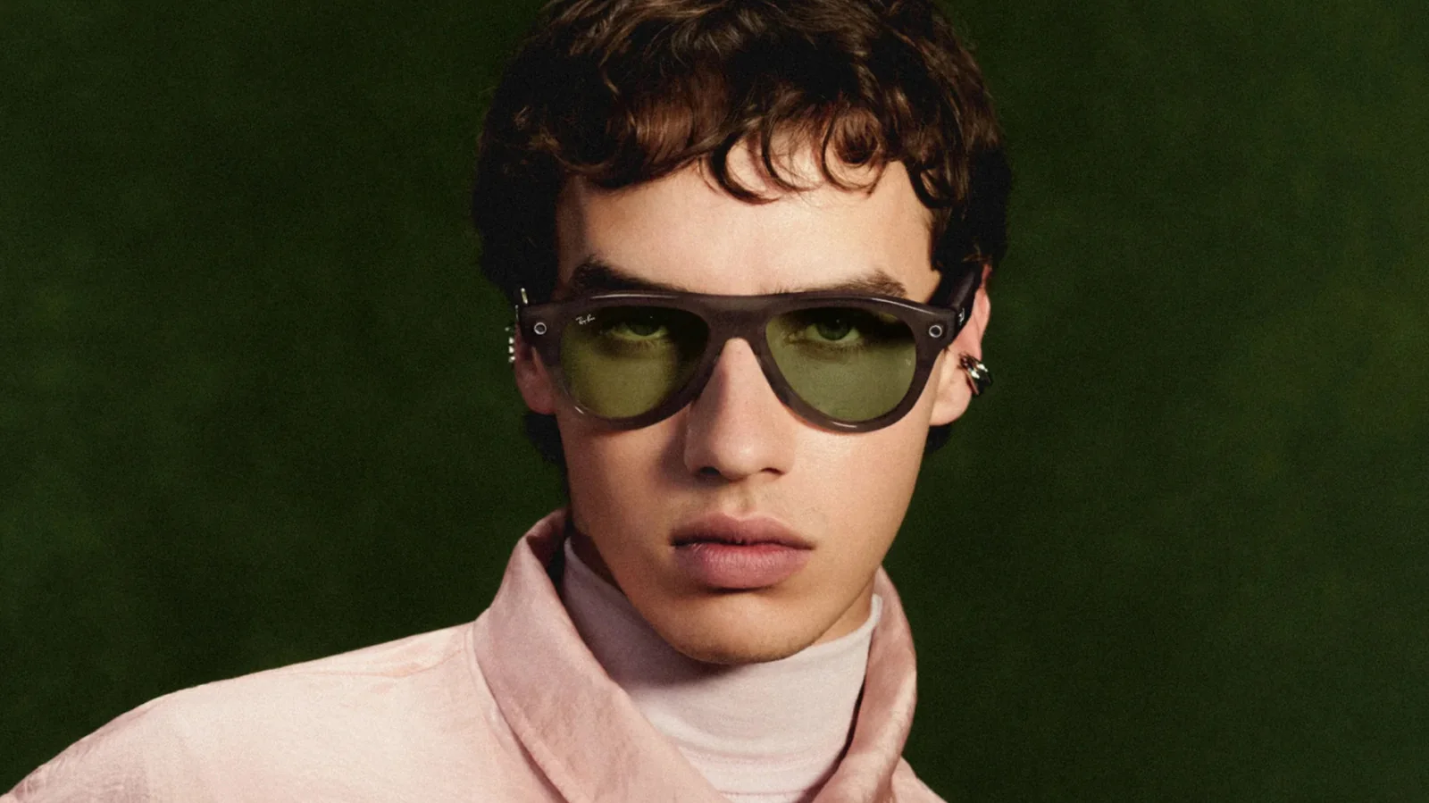 Someone wearing Ray-Ban Meta Gen 3 Aviator glasses.
