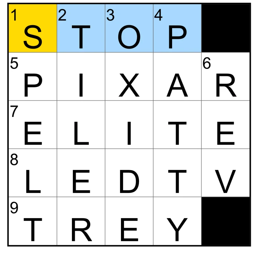 The completed NYT Mini Crossword puzzle for Oct. 6, 2026.
