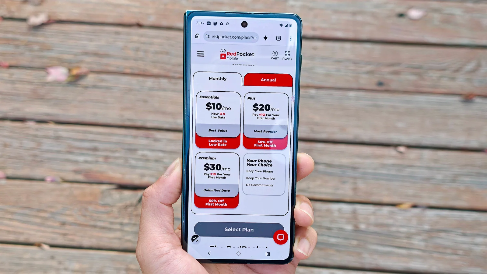 RedPocket Mobile logo shown on phone.