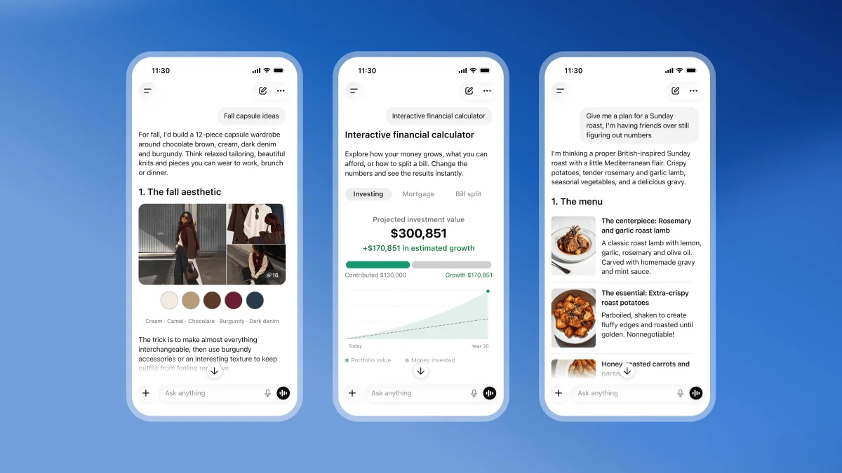 OpenAI Launches Intelligent UI for ChatGPT to Make Conversations More Visual