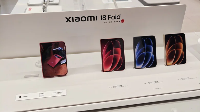 The Xiaomi 18 Fold on display.