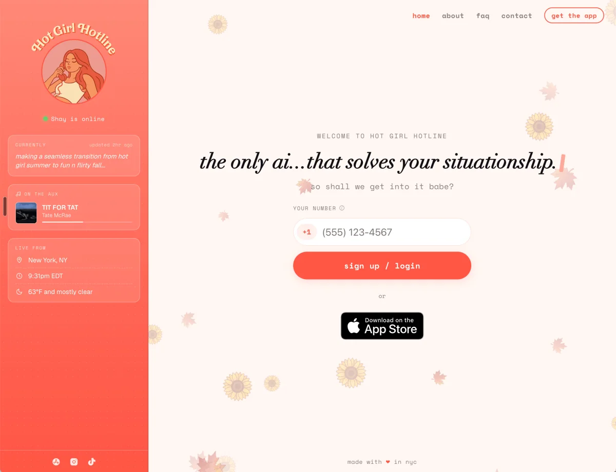 Hot Girl Hotline: AI-Powered Relationship Advice for Young Women