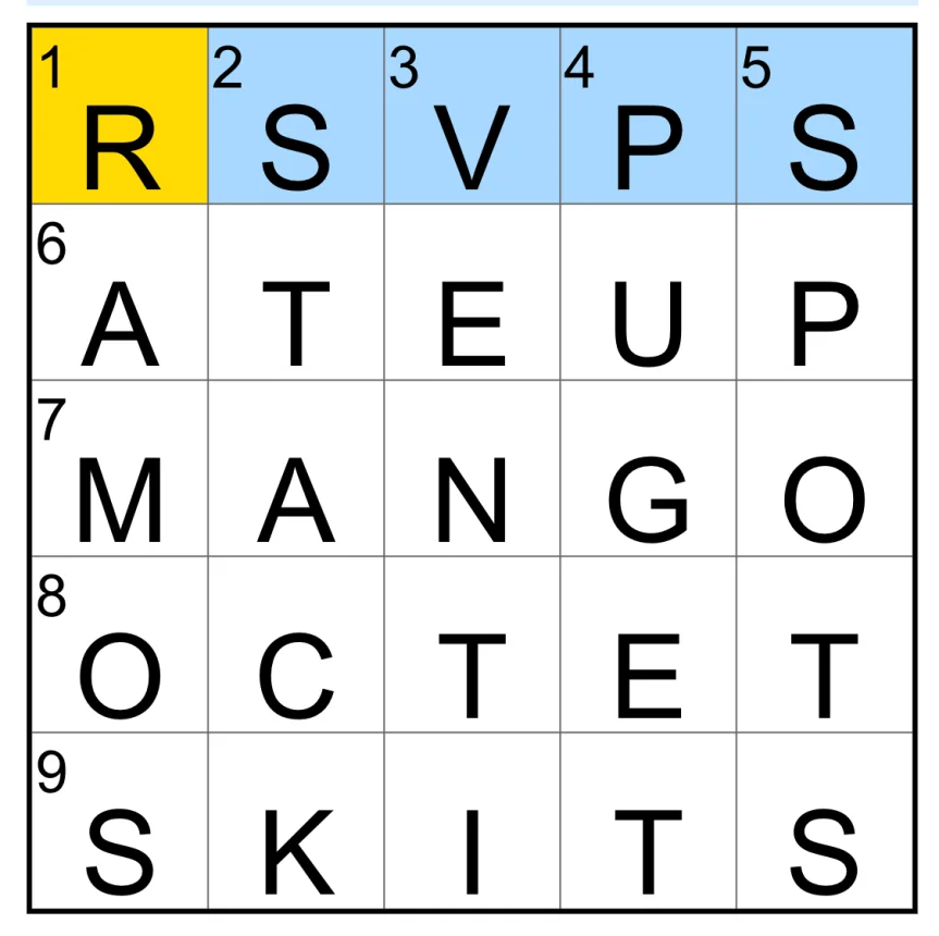 The completed NYT Mini Crossword puzzle for Sept. 30, 2026.