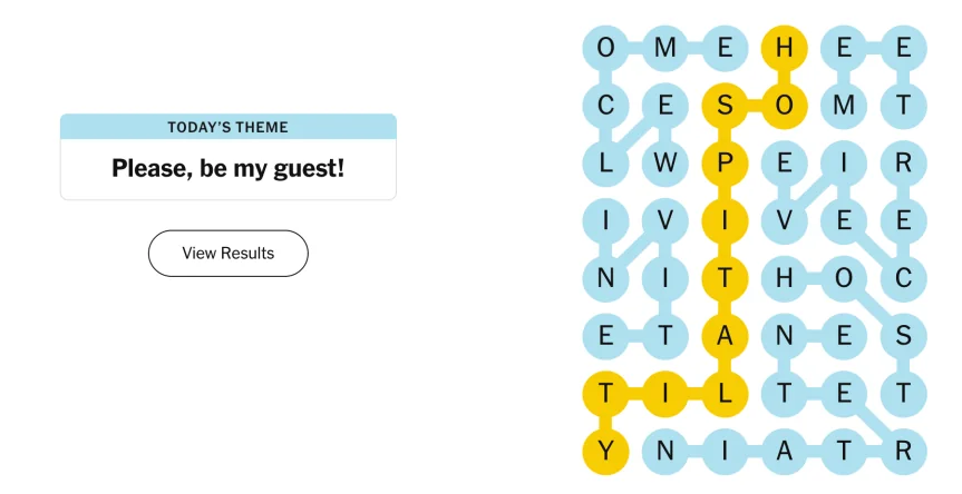 The completed NYT Strands puzzle for Oct. 26, 2026.