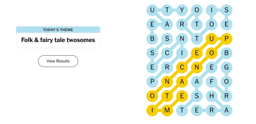 The completed NYT Strands puzzle for Oct. 14, 2026.