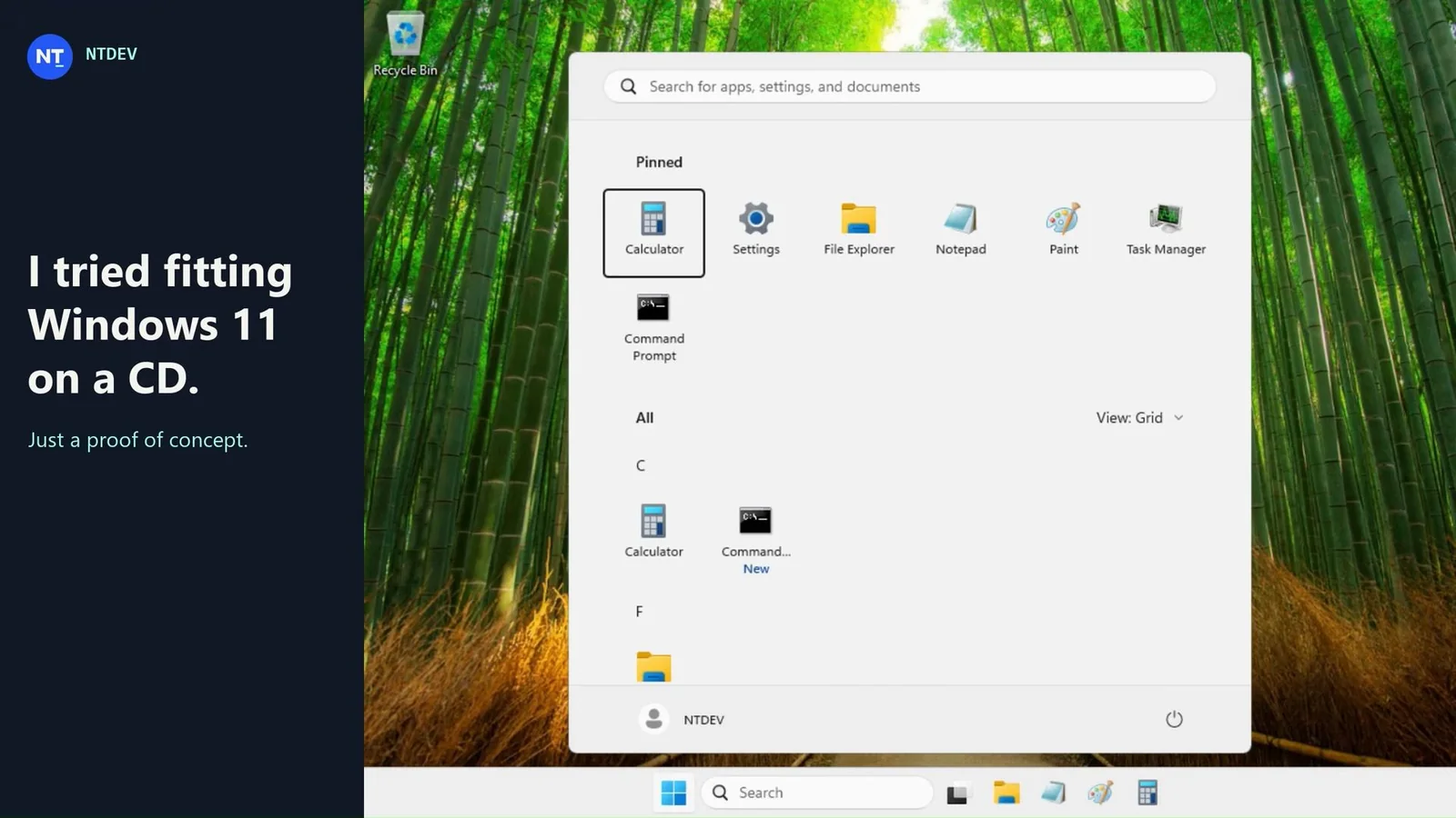 Windows 11 Compressed into a 700MB CD-ROM Image