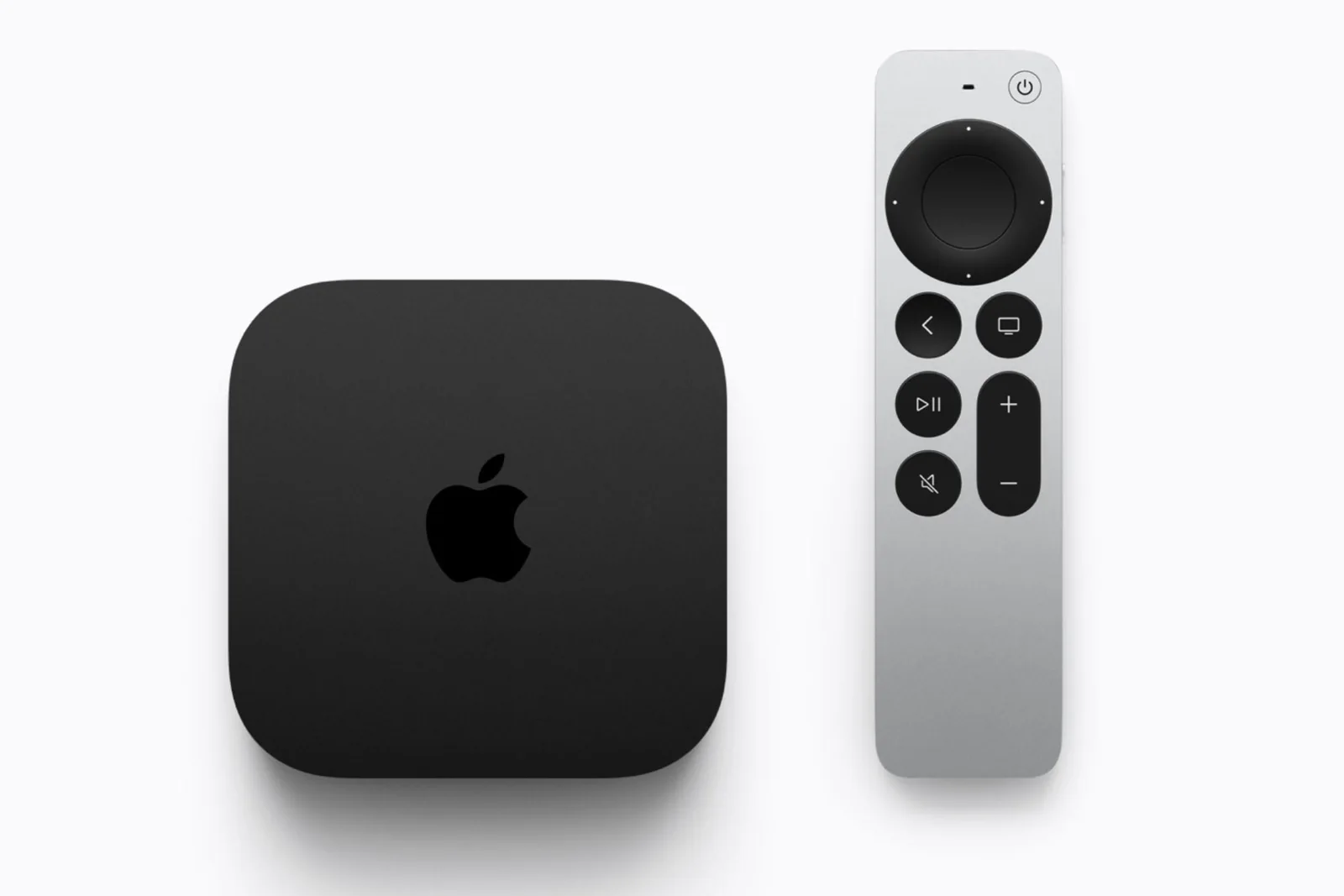 The 2026 Apple TV 4K box and remote.