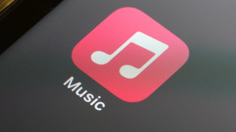 Close up of Apple Music app icon on iPhone home screen