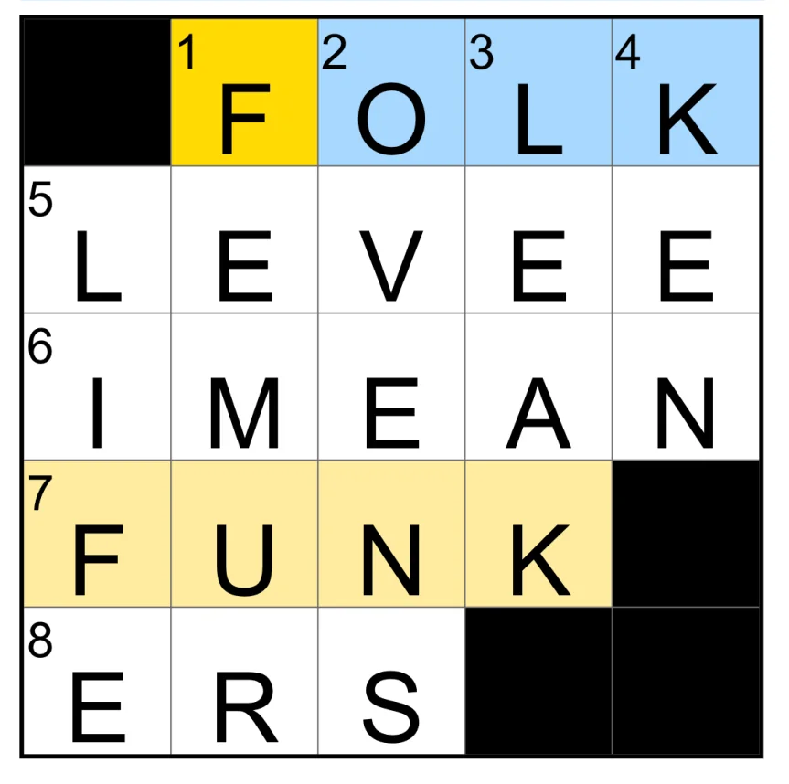 The completed NYT Mini Crossword puzzle for Oct. 25, 2026.