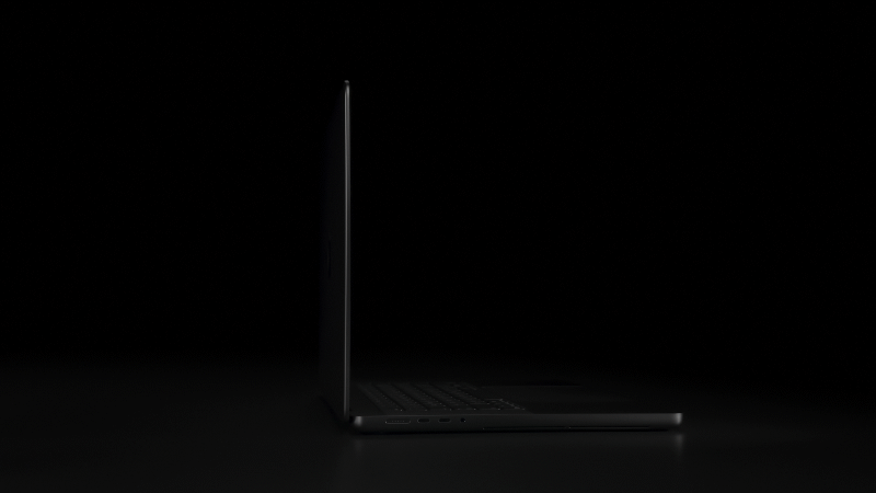 Apple MacBook Pro with light-up logo.
