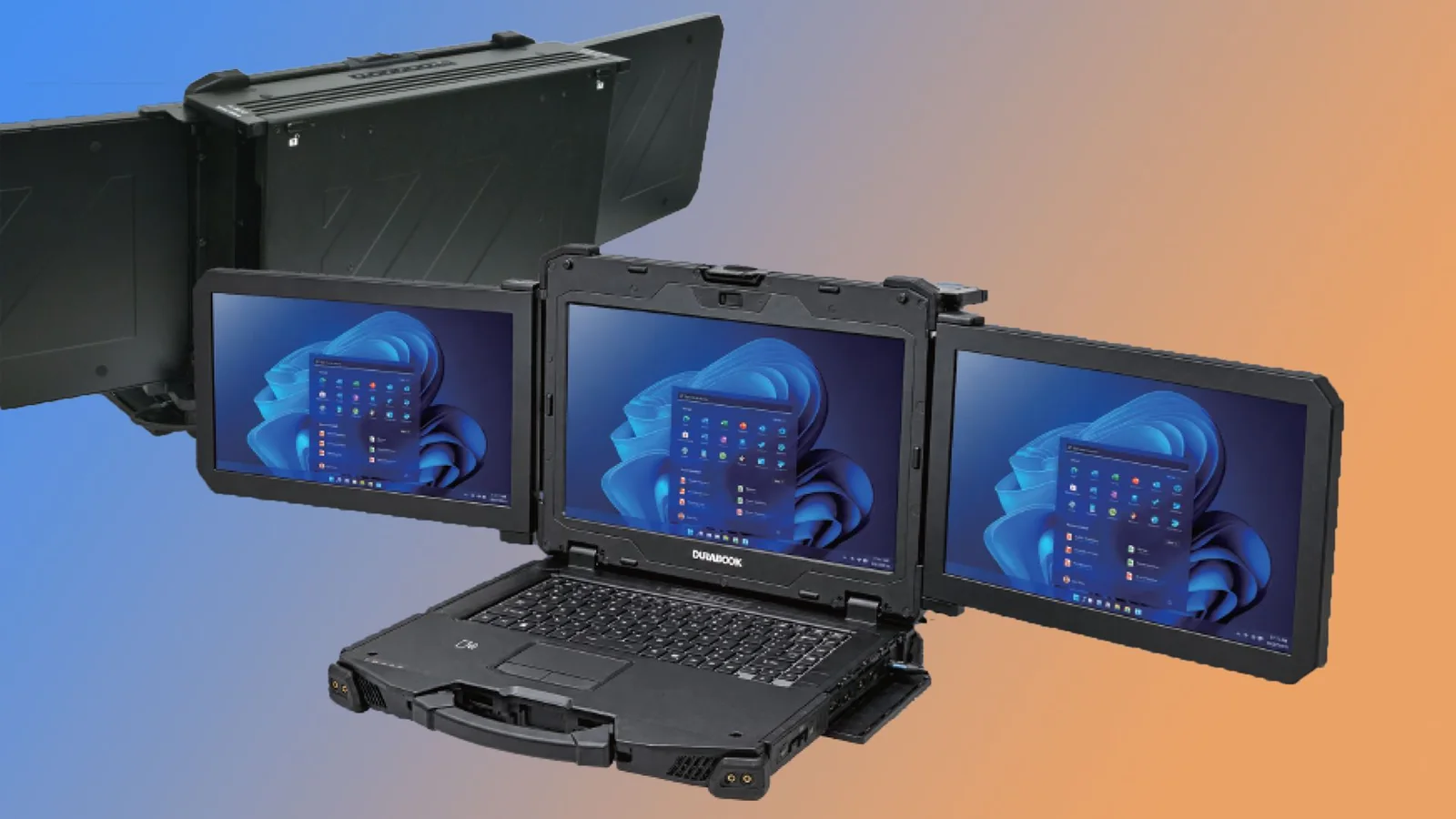 Durabook Z14I-DX3 Rugged Luggable Workstation Packs Three Screens