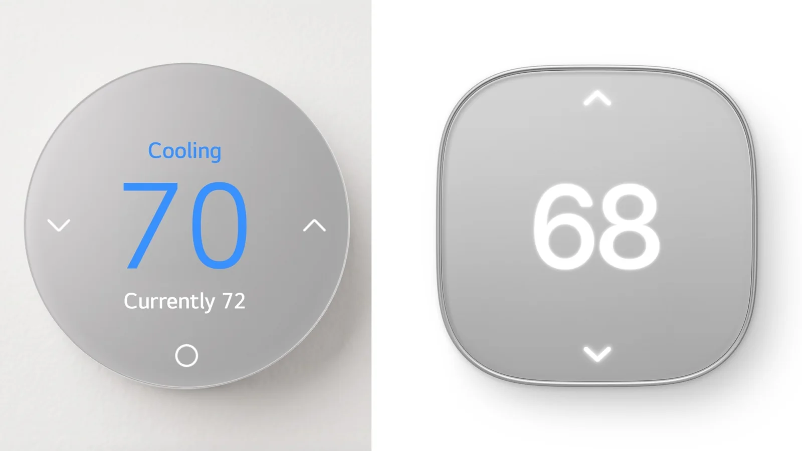 Two of the Apple Home Collection thermostats in a composite image.