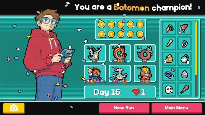 The end of a winning run in Batomon Showdown.
