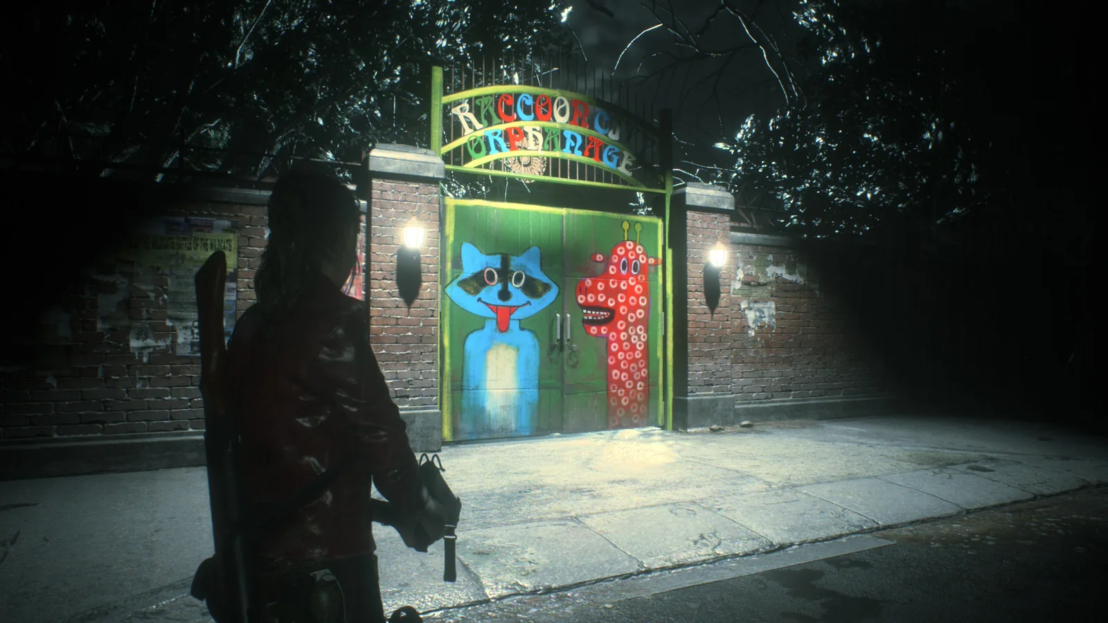 Claire approaches the orphanage in Resident Evil 2 remake on Nintendo Switch 2