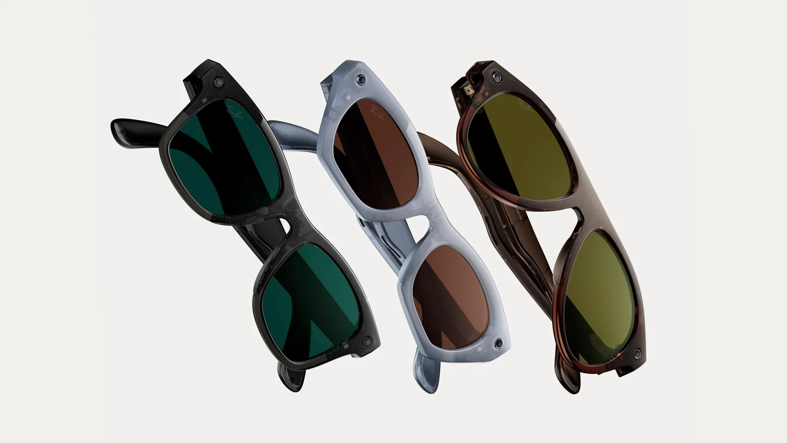 A trio of Ray-Ban Meta Gen 3 glasses
