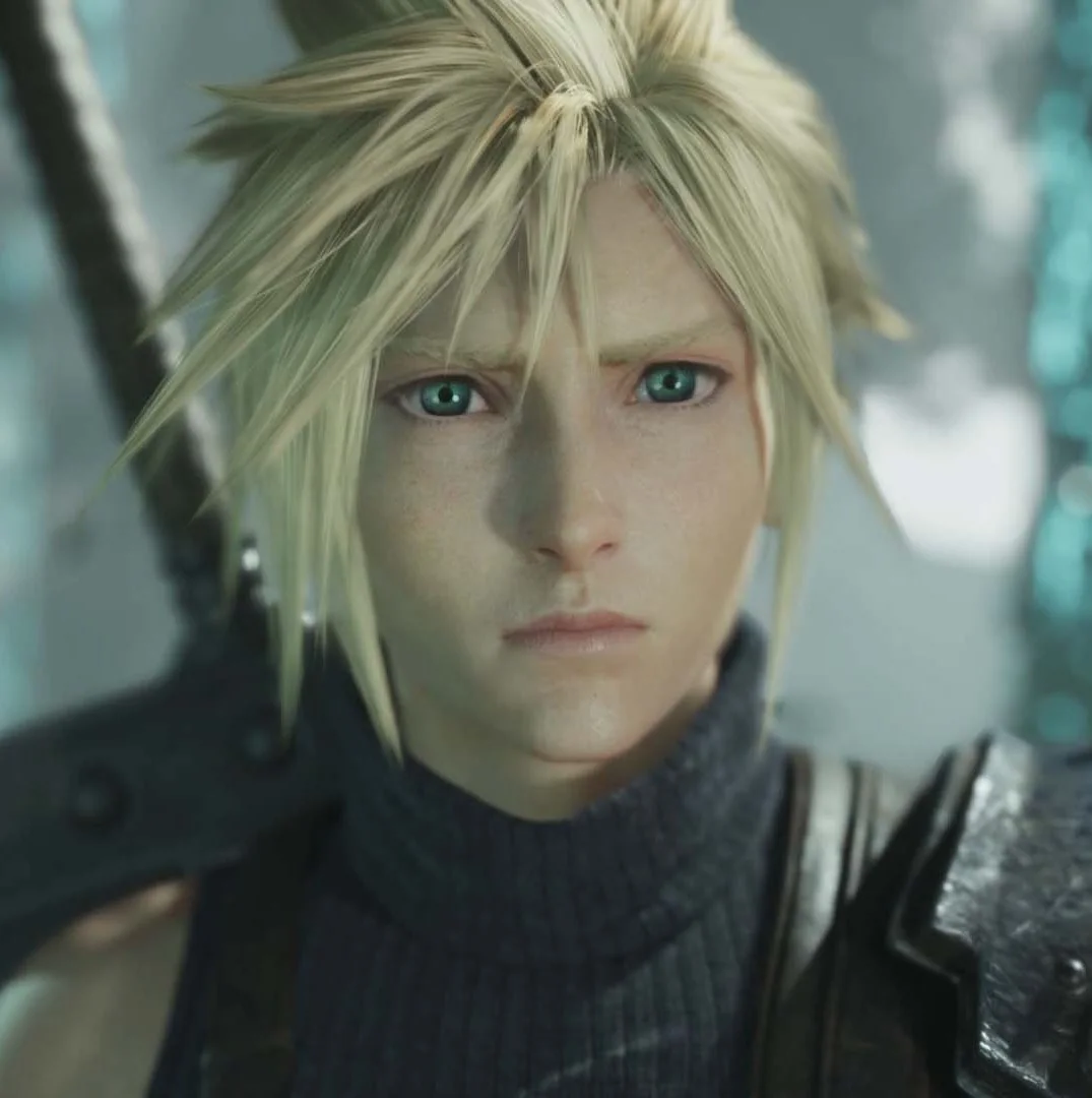 A screenshot of Cloud Strife in Final Fantasy VII Rebirth.
