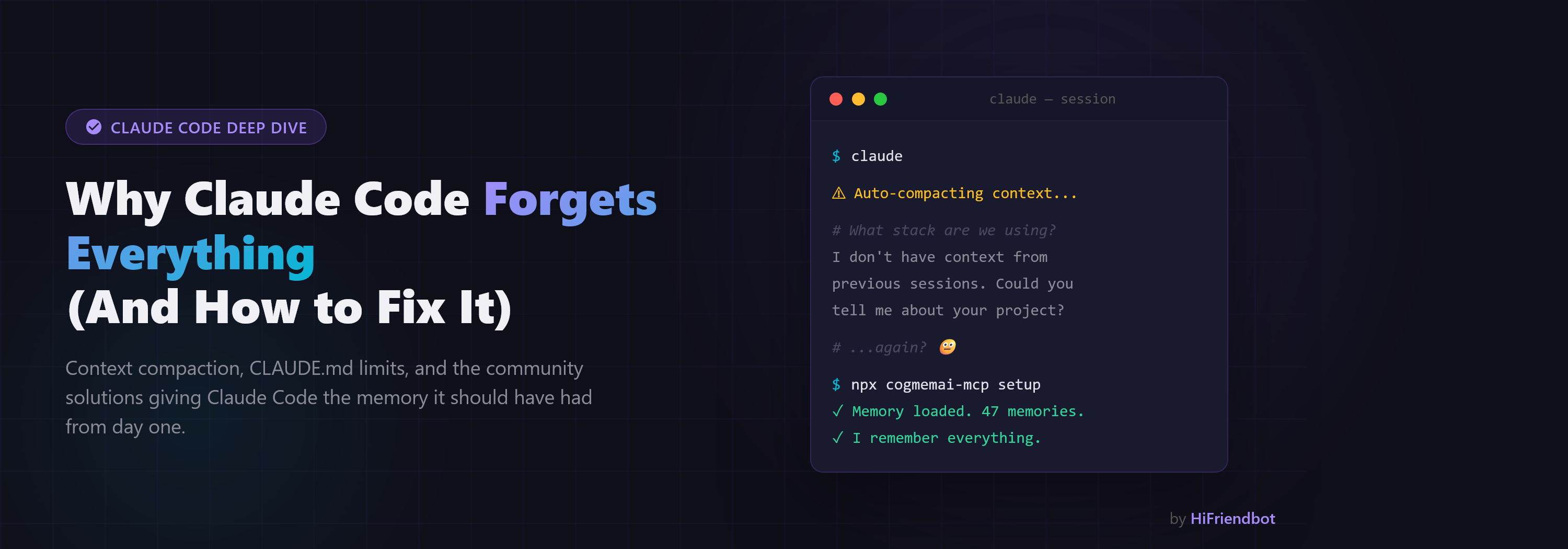 CogmemAi — Why Claude Code Forgets Everything (And How to Fix It)