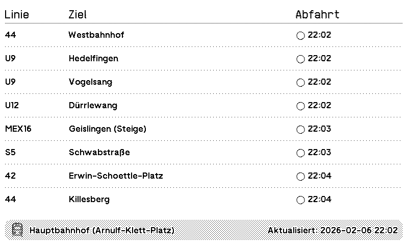 VVS Departures Screenshot