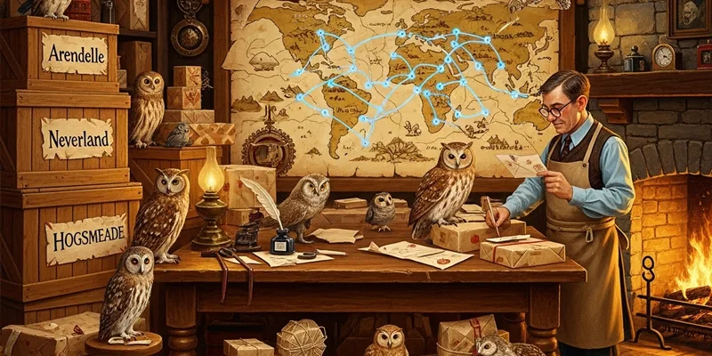 Shipping routes map room