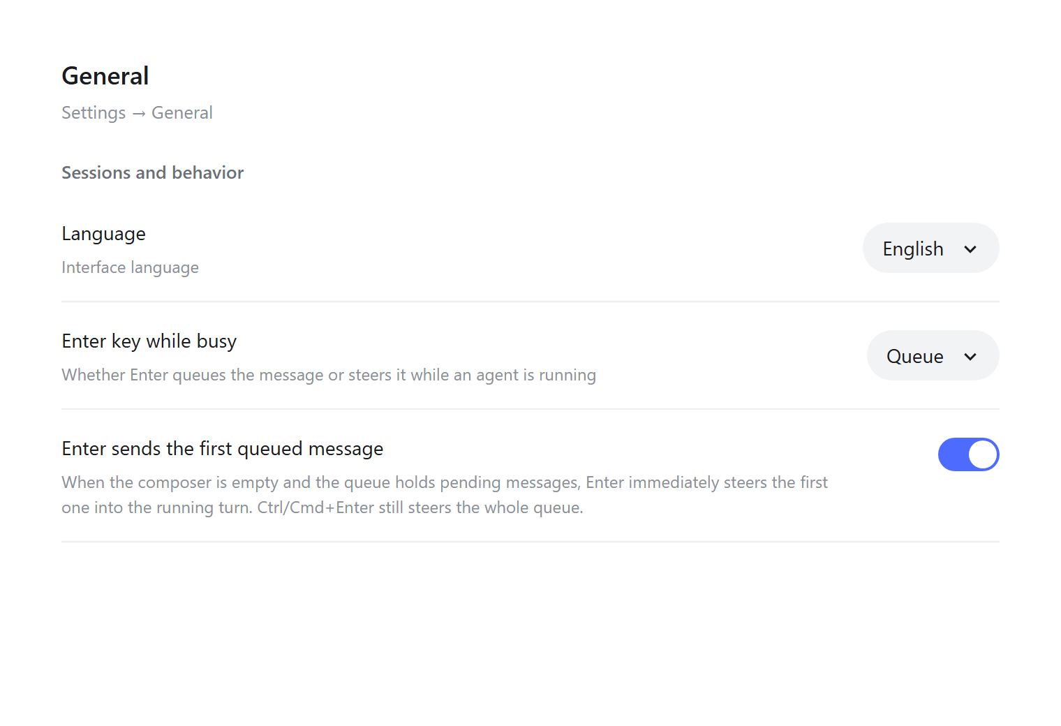 Settings row
