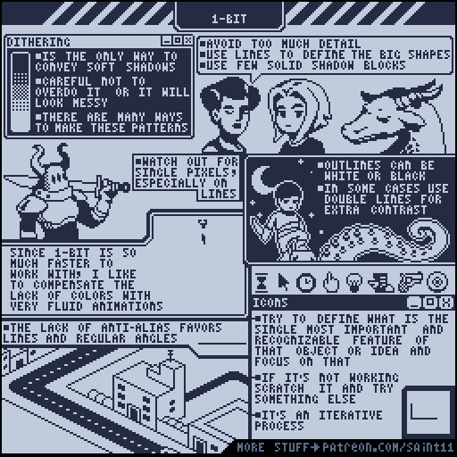 First attempt to 1-bit pixelart. Any tips or advise? : r/PixelArt